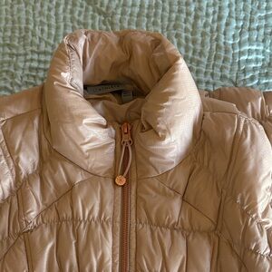 Athleta Metallic Cream Golden Quilted Jacket